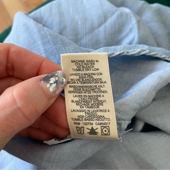 Anthropologie Cloth & Stone High Tide Halter Back Chambray Ombré Dress EUC Sz S - Picture 8 of 9